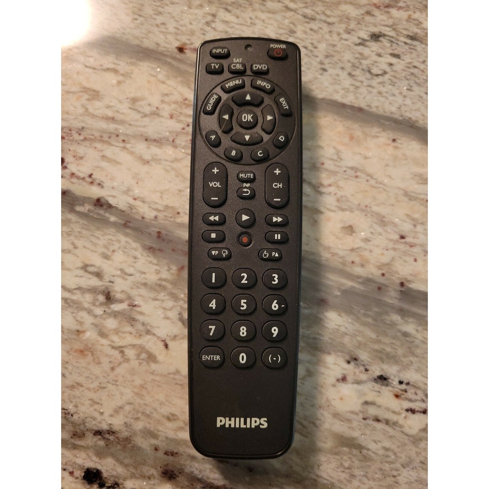 Philips SRP2003/27 Universal Remote Control 3 Device TV SAT DVD Black